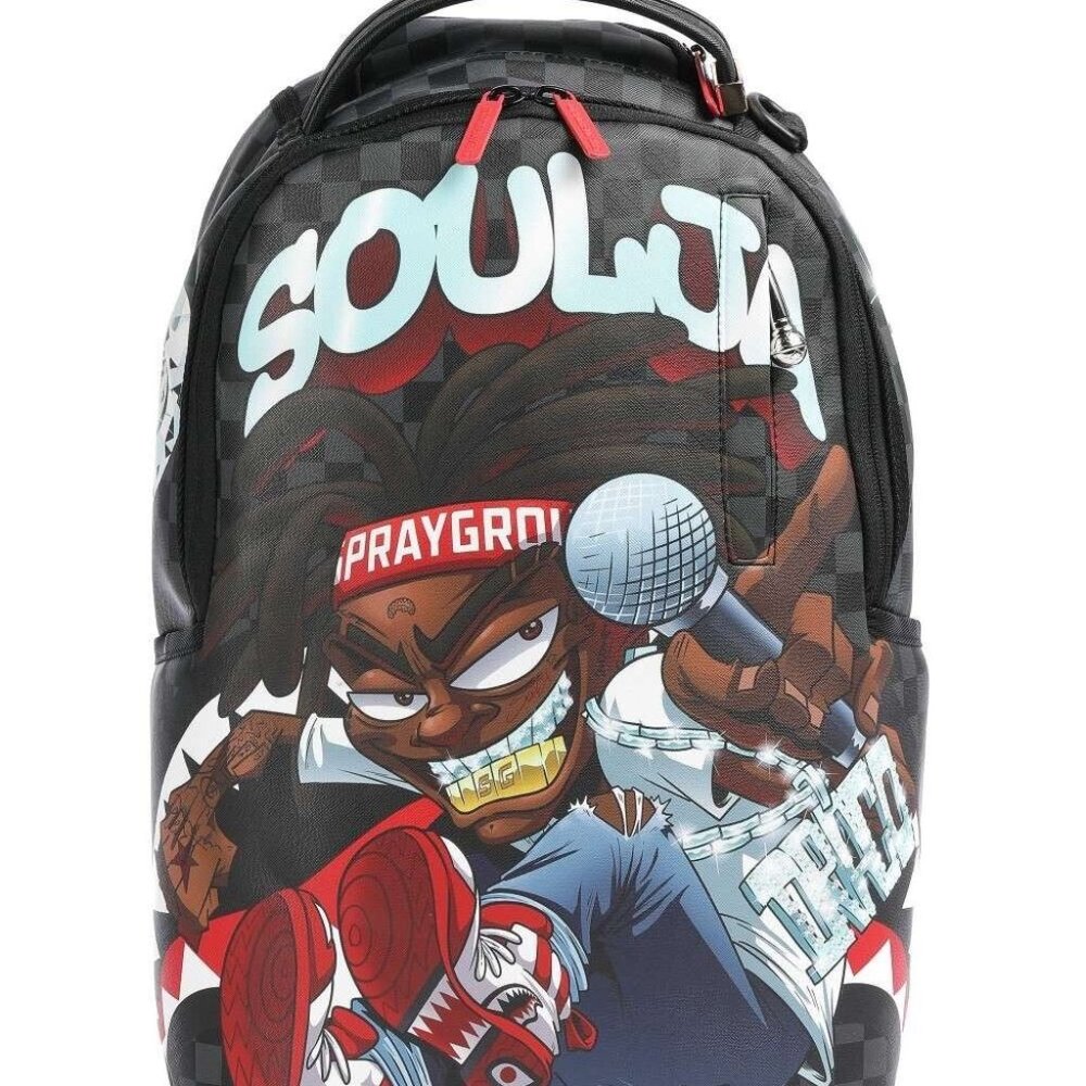 Sprayground Soulja Boy Checkered Backpack School Laptop Books Bag Monogram New